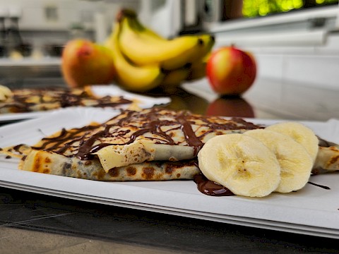 Crêpes mit Schokocreme und Banane