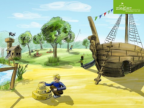 Vision in 2012: Ein Piratenspielplatz am See